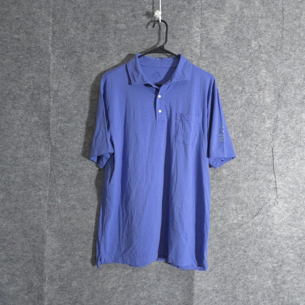 Peter Millar Mountainside Collection Polo Shirt Waldorf Astoria Men Blue Striped